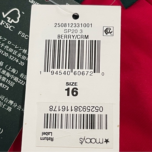 NWT Ralph Lauren Cream and Berry Floral Jersey Faux Wrap Dress Women’s Sz 16 - Picture 9 of 11